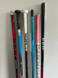 6 left hand hockey sticks 