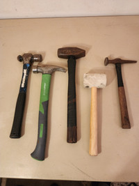 5 Hammers, Maul, Ball Pein, Framing, Rubber, Shaping