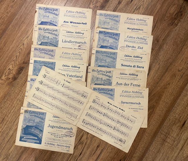 1920-1930’s German Sheet Music for Diatonic Accordion in Other in Oshawa / Durham Region - Image 2