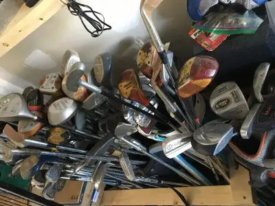 Large lots of Golf clubs and bags, View more
