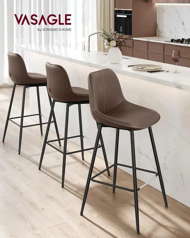 Bar Height Bar Stools with Back, Ergonomic Backrest, Synthetic L in Chairs & Recliners in Markham / York Region - Image 4