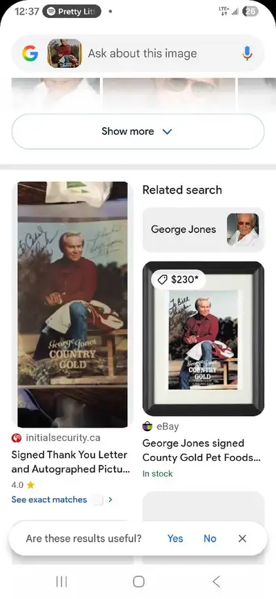 Autographed George Jones picture, View more
