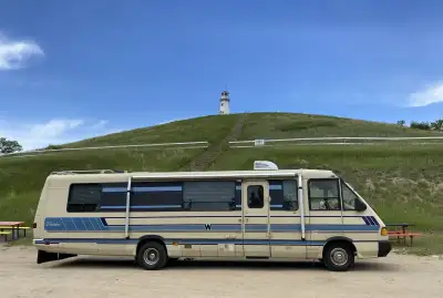 Incredible 33’ motorhome. Draws attention and starts conversations everywhere. Mechanically and stru...