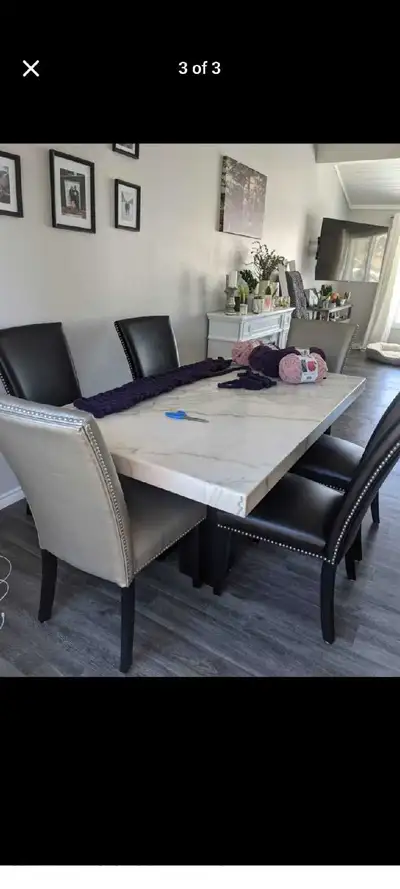Marble Dining Table & Chairs, View more