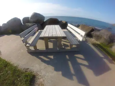 Picnic Table by Forest Trek Woodwork. Built solid and made to last. We use 2x6 lumber, screws and bo...