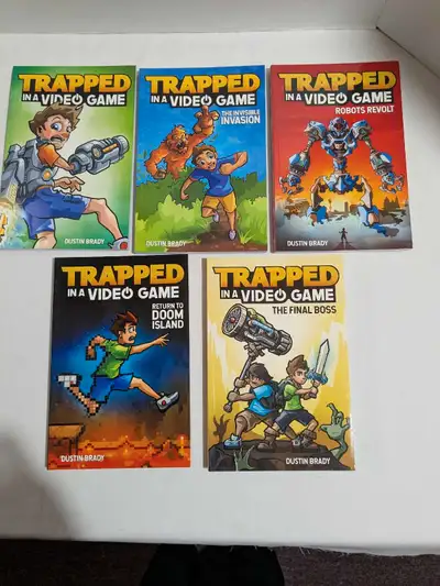Trapped In A Video Game Books Lot Of 5 Dustin Brady , View more