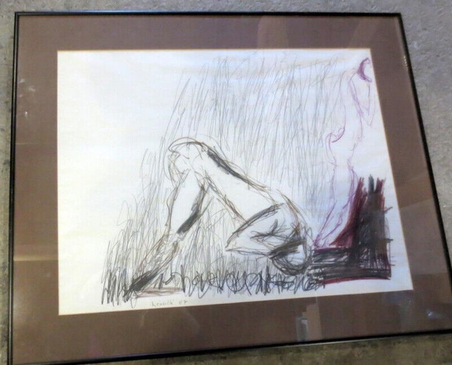 Art4u2enjoy Ape/human Pencil and Charcoal by Leveillé ’87 in Arts & Collectibles in Pembroke