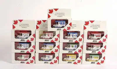 This is a complete set of Lledo 1988 die-cast 1920 model T Ford cars (Lledo model type DG6) each pre...