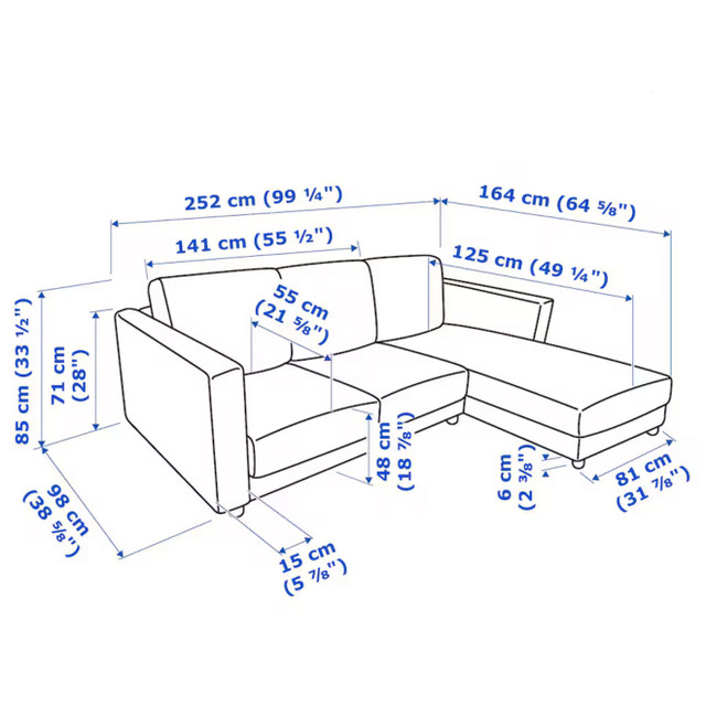 Ikea couch sectional for sale in Couches & Futons in Markham / York Region - Image 2