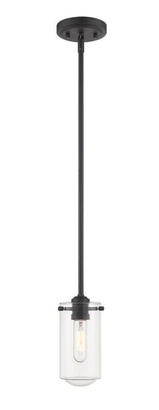 (2-pack) Z-Lite 471MP-MB 1 Light Mini Pendant, Matte Black in Indoor Lighting & Fans in City of Toronto - Image 2