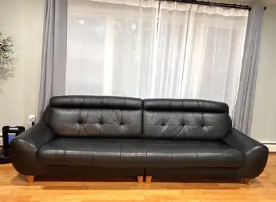 Leater sofa and TV stand, View more