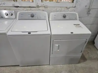 Maytag 27" White Top-Load White Washer & Front-Load Dryer, View more