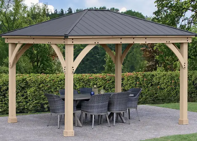 BRAND NEW NIB IN BOX 12’ x 16’ YARDISTRY MERIDIAN GAZEBO $4400  in Patio & Garden Furniture in Windsor Region - Image 3