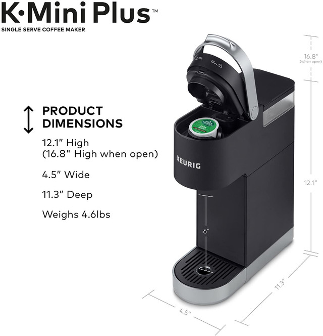 Keurig K-Mini Plus Single Serve K-Cup Pod Coffee Maker in Coffee Makers in Burnaby/New Westminster - Image 2