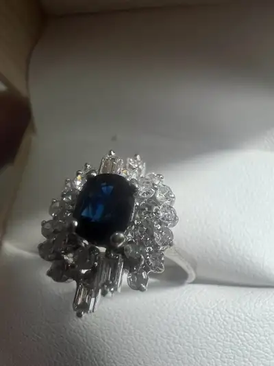 14 k sapphire and diamonds ring , View more
