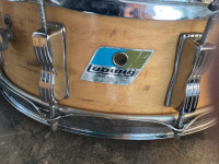 Ludwig 14x5 blue and olive 10 lug wood snare  all original parts