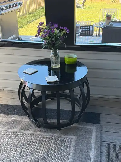 Black Round coffee Side Table, View more