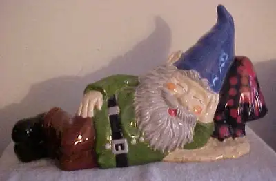 CERAMIC SLEEPING GNOME FIGURE, View more