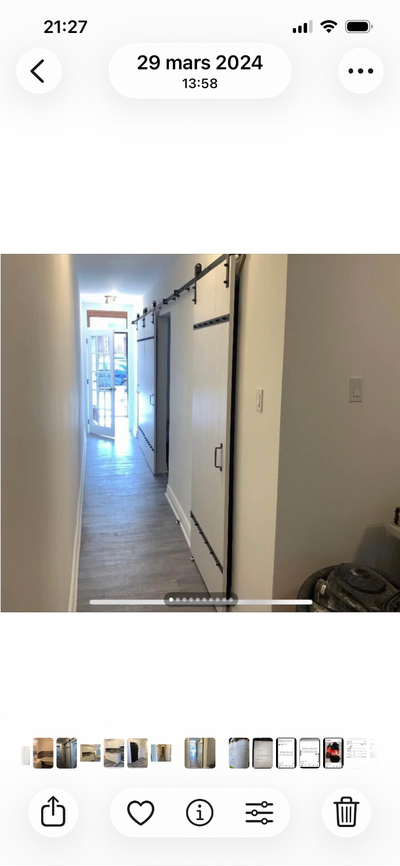 Dans immeuble centenaire, beau 4 1/2 a louer, refait complètement. Chambre double avec porte couliss...