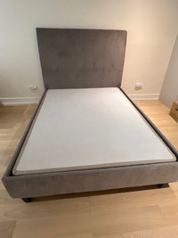 Queen Upholstered Bed Frame + Box Spring