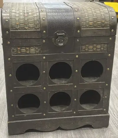 Treasure Chest Wine Rack with Storage – Decorative & Collectible, View more