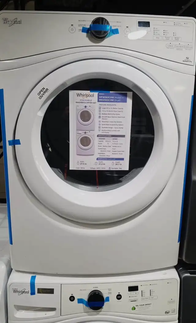 Set washer and dryer 27” Whirlpool  in Washers & Dryers in City of Toronto - Image 3