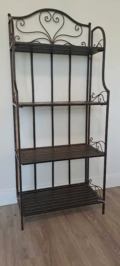 Great looking shelf 63" tall 26 wide 14" deep Folds for storage