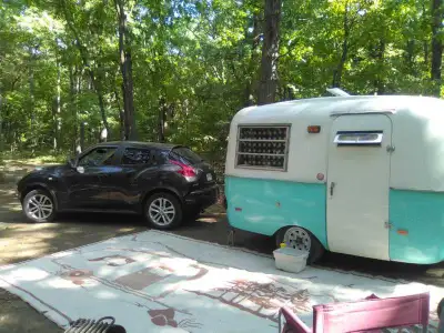 Retro Boler (1972) trailer for sale. 13 ft. Sleeps 2-3. New axle. New upholstery. New wiring. New pa...