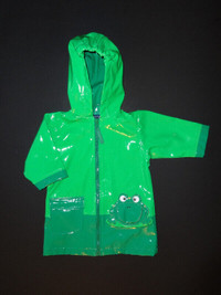 Baby Rain Coat Jacket 12 M CARTER'S Green Frog Applique