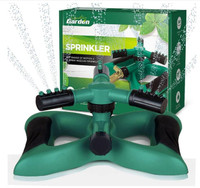 Signature Garden 3-Arm Sprinkler, 12 Nozzles; Full Rotation; New