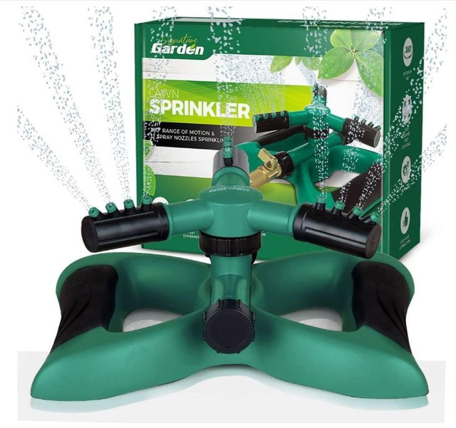Signature Garden 3-Arm Sprinkler, 12 Nozzles; Full Rotation; New in Plants, Fertilizer & Soil in Mississauga / Peel Region
