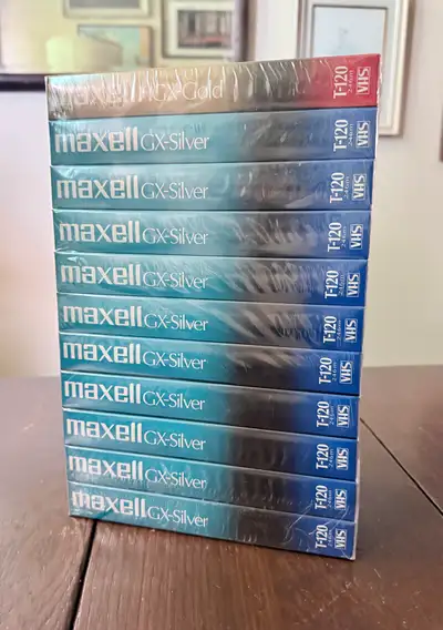 Never opened 1 HGX Gold and 10 GX Silver T-120 6 hour tapes. Pick up in Marda Loop. Thanks! Most of...