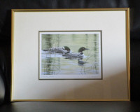 Fishing Loons print signed by artist Don Li-Leger, Price Reduced