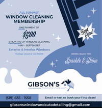 Window washing membership service May-Sep 
