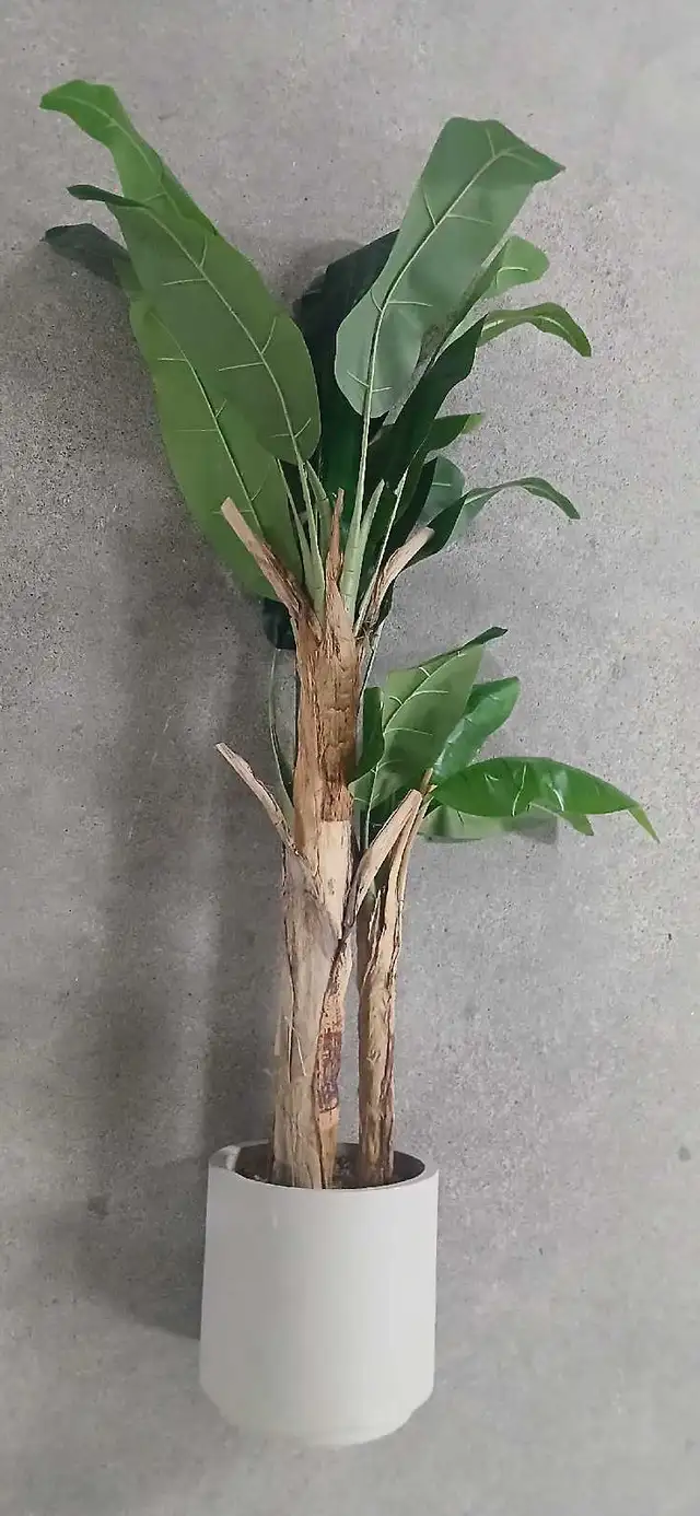 Banana Tree Plant Artificial Faux Large Green Leaves Planter Pot | Home ...