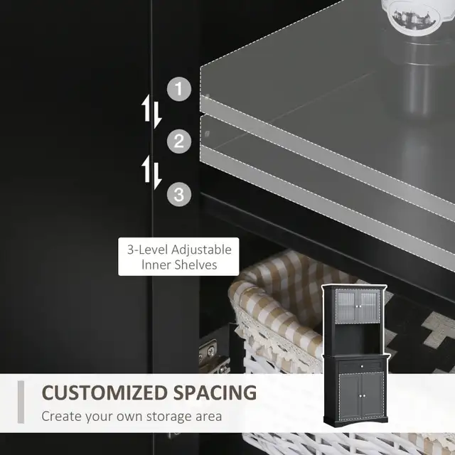 71” Tall Colonial Style Kitchen Pantry Storage Cabinet W/ Adjust in Bookcases & Shelving Units in Markham / York Region - Image 5