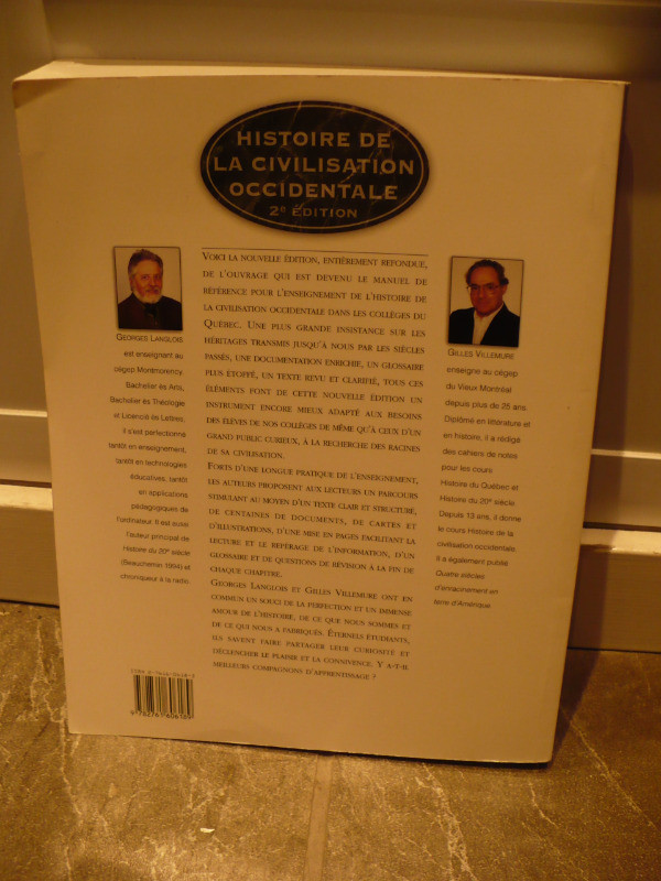 HISTOIRE DE LA CIVILISATION OCCIDENTALE ( 2 E ÉDITION- 1996 ) dans Autre  à Longueuil/Rive Sud - Image 2