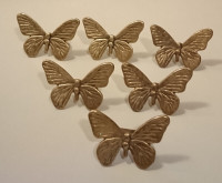 Vintage Solid Brass Butterfly Napkin Rings Holders