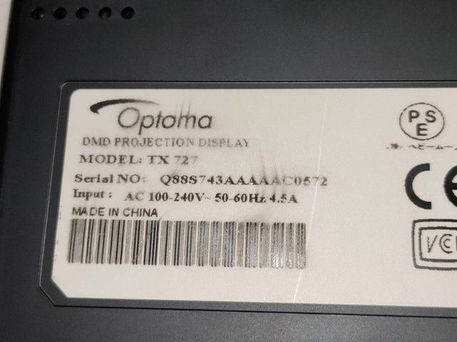 Optoma TX727 DLP Projector in General Electronics in Mississauga / Peel Region - Image 4