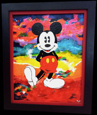PEINTURE SUR TOILE, PAINTING, MICKEY MOUSE! by Pat! ON SALE!!