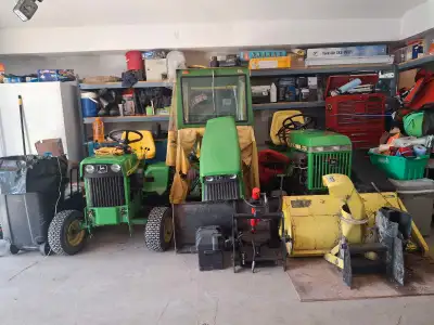 140 H3 running. 110 with cab, needs carb setup but runs, 332 Diesal needs glow plug relay. Comes wit...