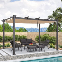Canopy Patio Metal Shelter with Sun Shade 10' X 13' PURPLE LEAF