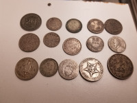 Lot of 15 Foreign Assorted Coins (some may be silver?)