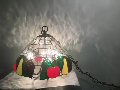 Pick up location in Mississauga L5n3a1. Vintage stained glass pendant ceiling light fixture Tifany s...
