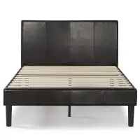 Faux Leather Upholstered Platform Bed Frame
