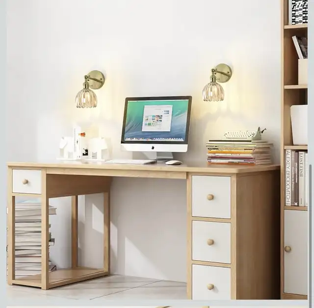 Vintage Wall Sconces with Amber Tulip Glass Lampshade in Indoor Lighting & Fans in City of Toronto - Image 9