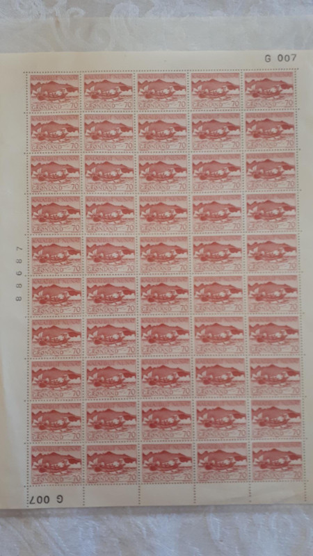 Vintage Sheet Of Greenland Stamps in Arts & Collectibles in Cole Harbour