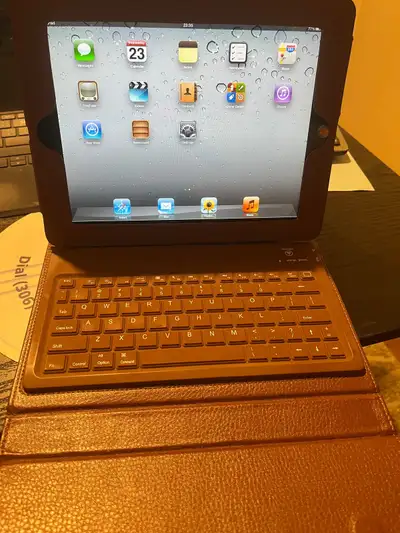 Apple Ipad 1st Gen 64G with case & bluetooth keyboard; charge, View more