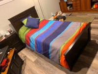 Dark Chocolate Twin Bed with storage, Mattress and Comforter