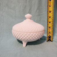 Vintage Hobnail Milk Glass by Westmoreland  Covered Candy Dish